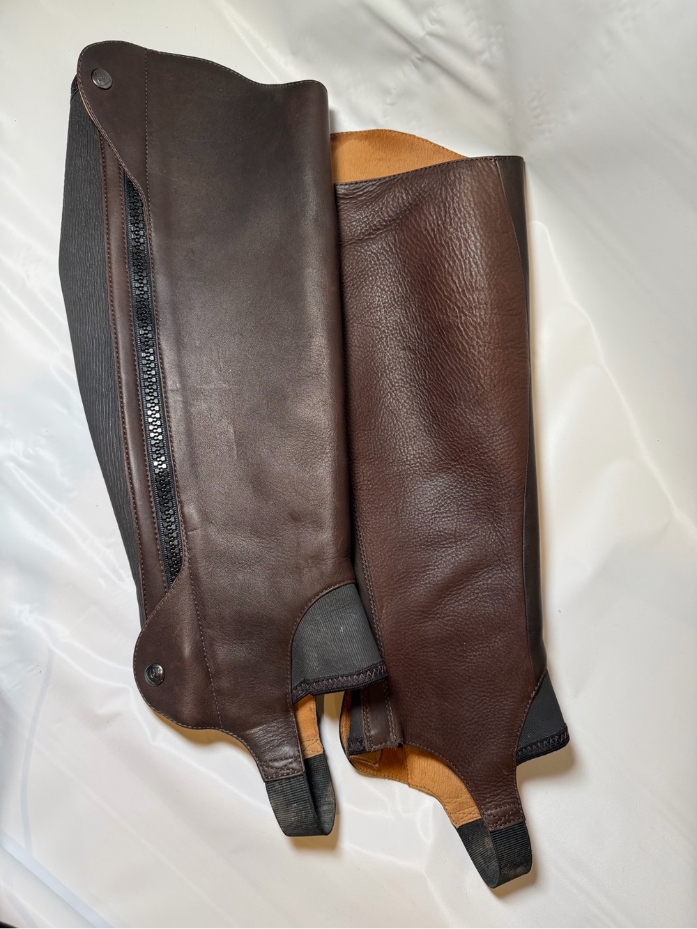Ariat Men’s Brown Leather Half Chaps Equestrian Sz L Contour Chap